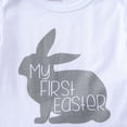 thumbnail image 5 of Newborn Baby Boys Girls Easter Outfits My 1St Easter Letter Short Sleeve Romper+Rabbit Long Pants+Hat Clothes Set, 5 of 9