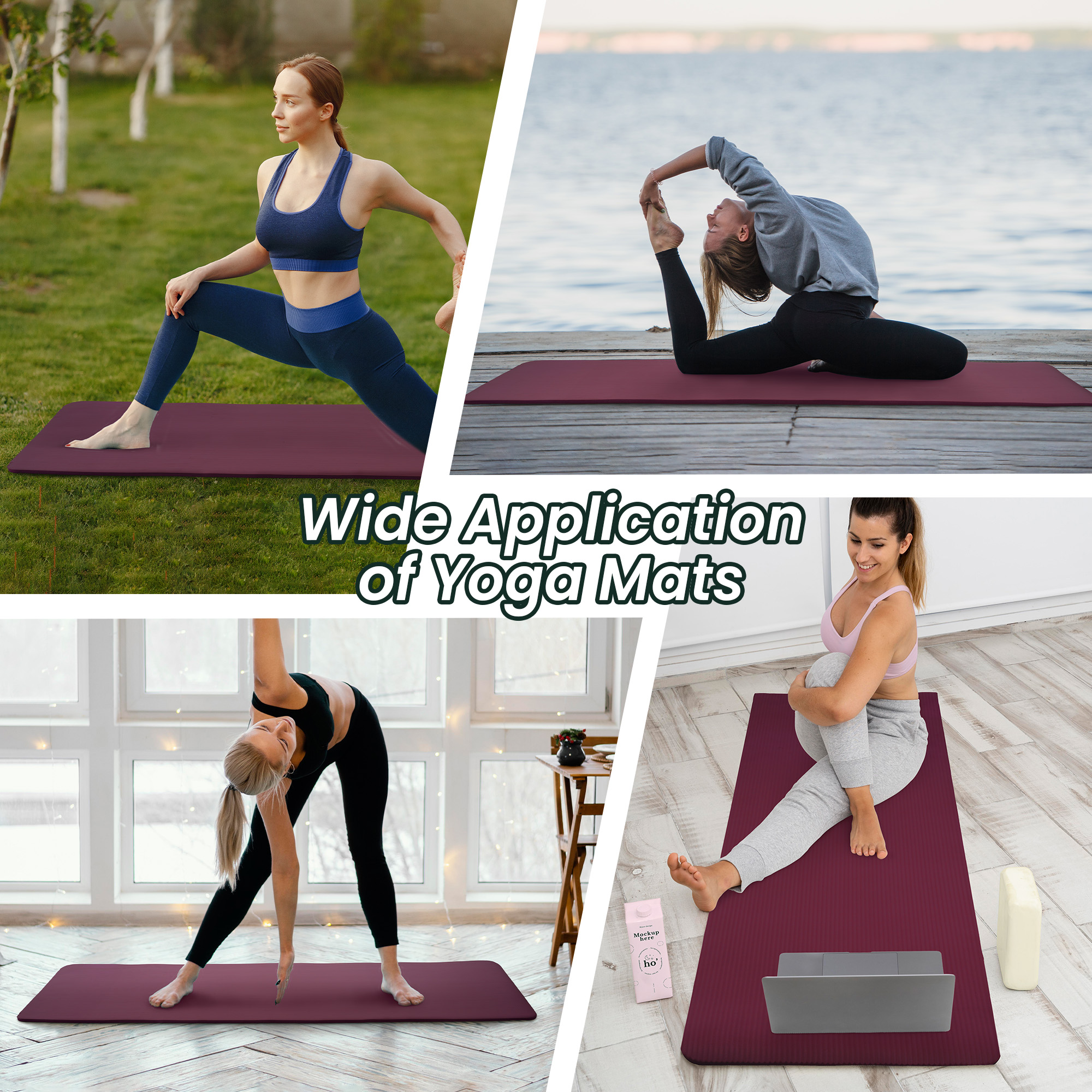 Flexwave Non-Slip Exercise Mat 71" × 24" ½" Red photo 6