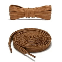 1pair Double Layers Flat Shoelaces Strings Light Brown for Sneakers Tennis Shoes