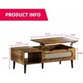 thumbnail image 2 of MUZZ 47-Inch Wooden Lift Top Coffee Table with Storage Shelf and Hidden Compartment,Center Table with Rattan Weaving for Home/Living Room/Office(Style 11), 2 of 6