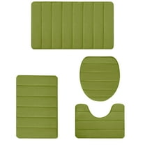 Bathroom Rugs Sets 4 Piece Memory Foam Non Slip Bath Mats for Bathroom Floor and U-Shaped Contour Toilet Rug and Lid Cover, Soft Washable Bathroom Mats and Rugs Sets for Toilet Shower Sink