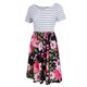 thumbnail image 5 of Vestido de Rayas Manga Corta Estampado Floral Bolsillos Patchwork de Club Nocturno METRO Macarena Vestido a rayas con estampado floral, 5 of 8