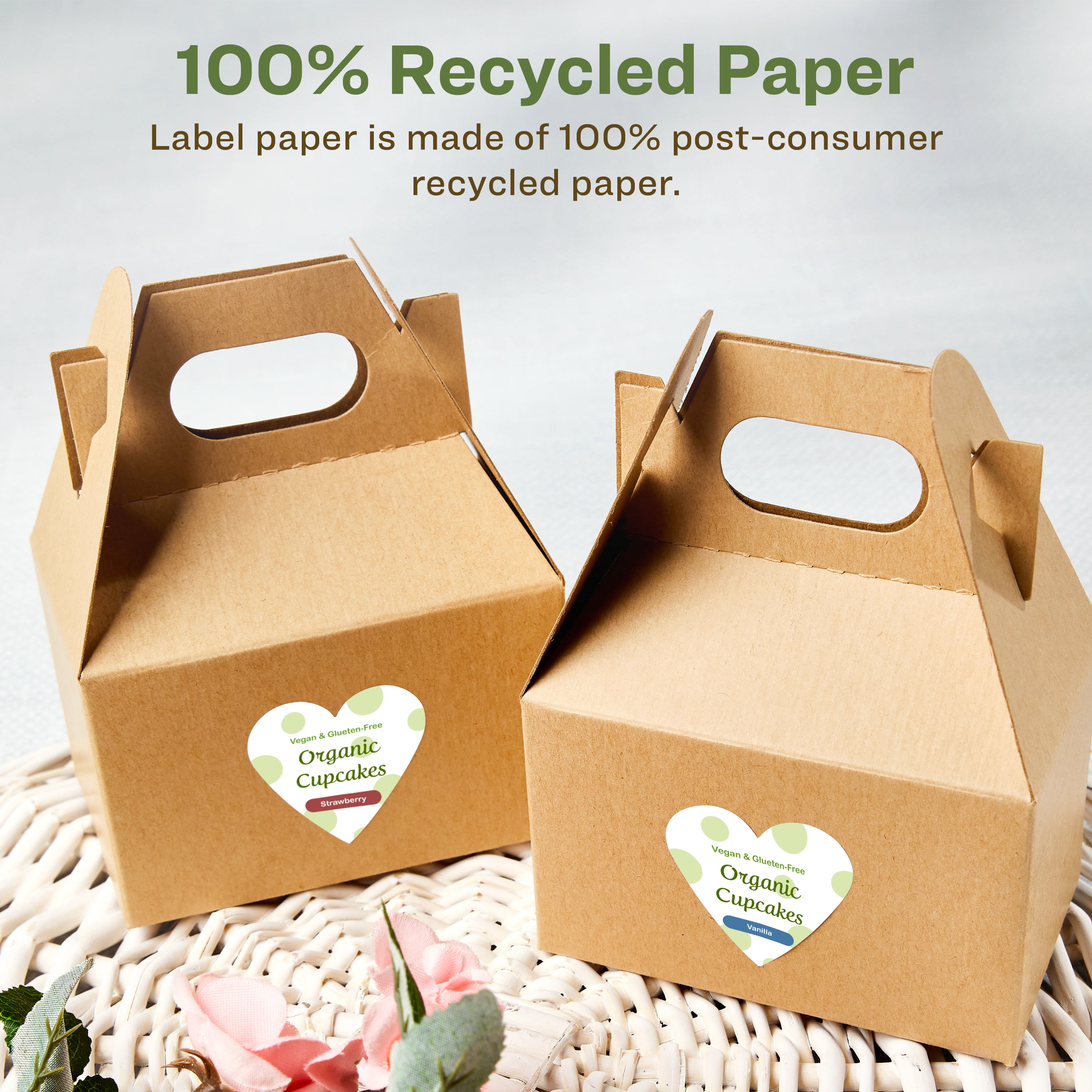 Avery EcoFriendly Heart Labels, 2-9/32" x 1-27/32", 600ct