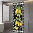 thumbnail image 3 of Yellow Lemon Window Privacy Film, Summer Botanical Black White Checkered Static Cling UV Sun Blocking Heat Control Window Tint Day and Night, Non-Adhesive One Way Windows Privacy Cover 29.5''x78.7'', 3 of 7