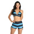 thumbnail image 1 of Women's Aplit Body Sexy Open Back Bikini Swimsuit Gradient Multicolor Hot Spring Swimsuit, 1 of 9