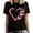 Black, variant on Fshinging Women Heart Butterfly Print Short Sleeve Tops Summer Fashion Casual T-Shirts Black L
