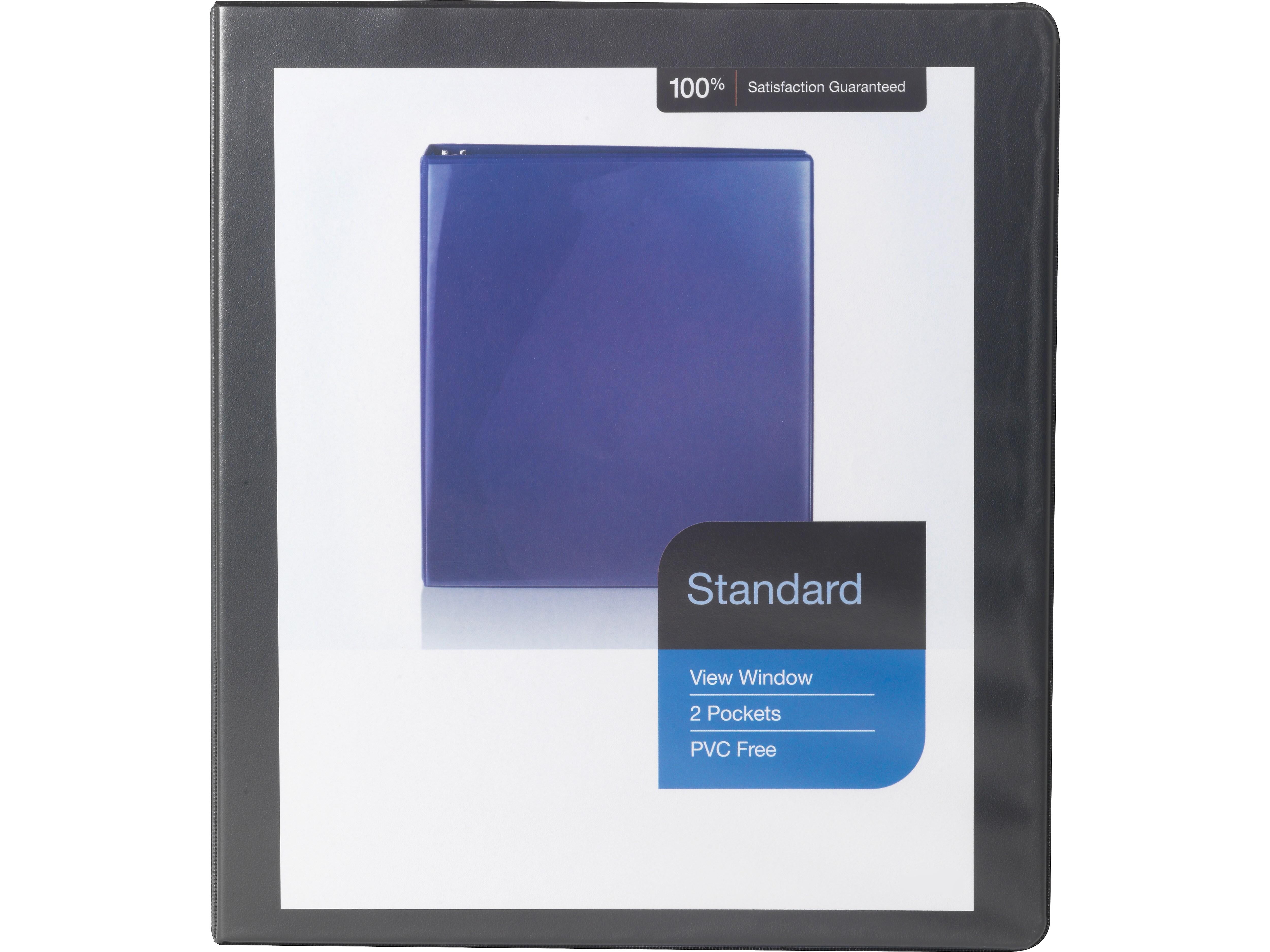 Staples Standard 1'' 3-Ring View Binders Black 12/Carton (26431CT) HIT2661503