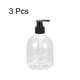 thumbnail image 3 of Juego de dispensadores de jabón Uxcell - Dispensador de jabón de plástico de 17 oz con bomba para cocina y baño, 3 paquetes claros, 3 of 5