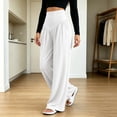 thumbnail image 5 of Khunlpohl Womens Casual Sports Pants Elastic High Waist Yoga Workout Wide Leg Pant Plain Loose Trousers with Pockets, 5 of 8