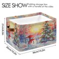 thumbnail image 3 of Ryvnso Snowman Tree Sunset Storage Basket Large Bin Foldable Boxes Toys Organizer 14.2x10.2x8.3in 2 PCs, 3 of 8