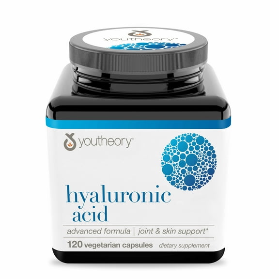 Youtheory Hyaluronic Acid Advanced Formula, 120 Capsules (Packaging May Vary)