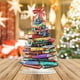 thumbnail image 1 of Árbol de Navidad acrílico con temática de libros | Regalo inspirador para amantes de los libros | Adorno de mesa navideño colorido | Dos tamaños para una presentación festiva, 1 of 5