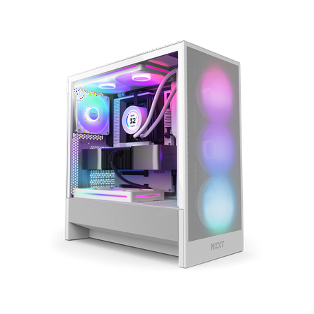 NZXT - H5 Flow RGB 2024 Compact ATX Mid-Tower Airflow Case - White