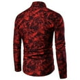 thumbnail image 3 of Men's Fashionable Shirt Casual Floral Long Sleeve Lapel Open Button Men's British Style Shirt, 3 of 3