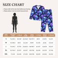 thumbnail image 3 of Xecao cool crystal Skull flower Print Women Pajamas Set Soft Sleepwear Pjs long Sleeve Button Down Nightwear with Long Pants, 3 of 6