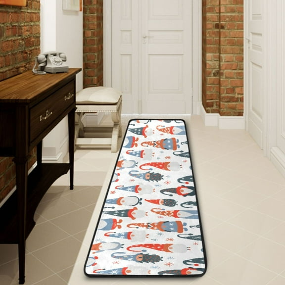 Ryvnso Christmas Gnomes Hallway Runner Rugs Floor Carpet Non Slip Entryway Mat 2' x 6'