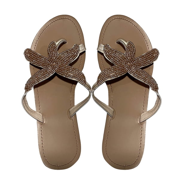 Amzcrzy Zapatos de mujer,Zapatos de mujer,Zapatillas de mujer, Sandalias y pantuflas casuales de verano para mujer, estilo playero vintage Sandalias Mujer Zapatillas De Casa