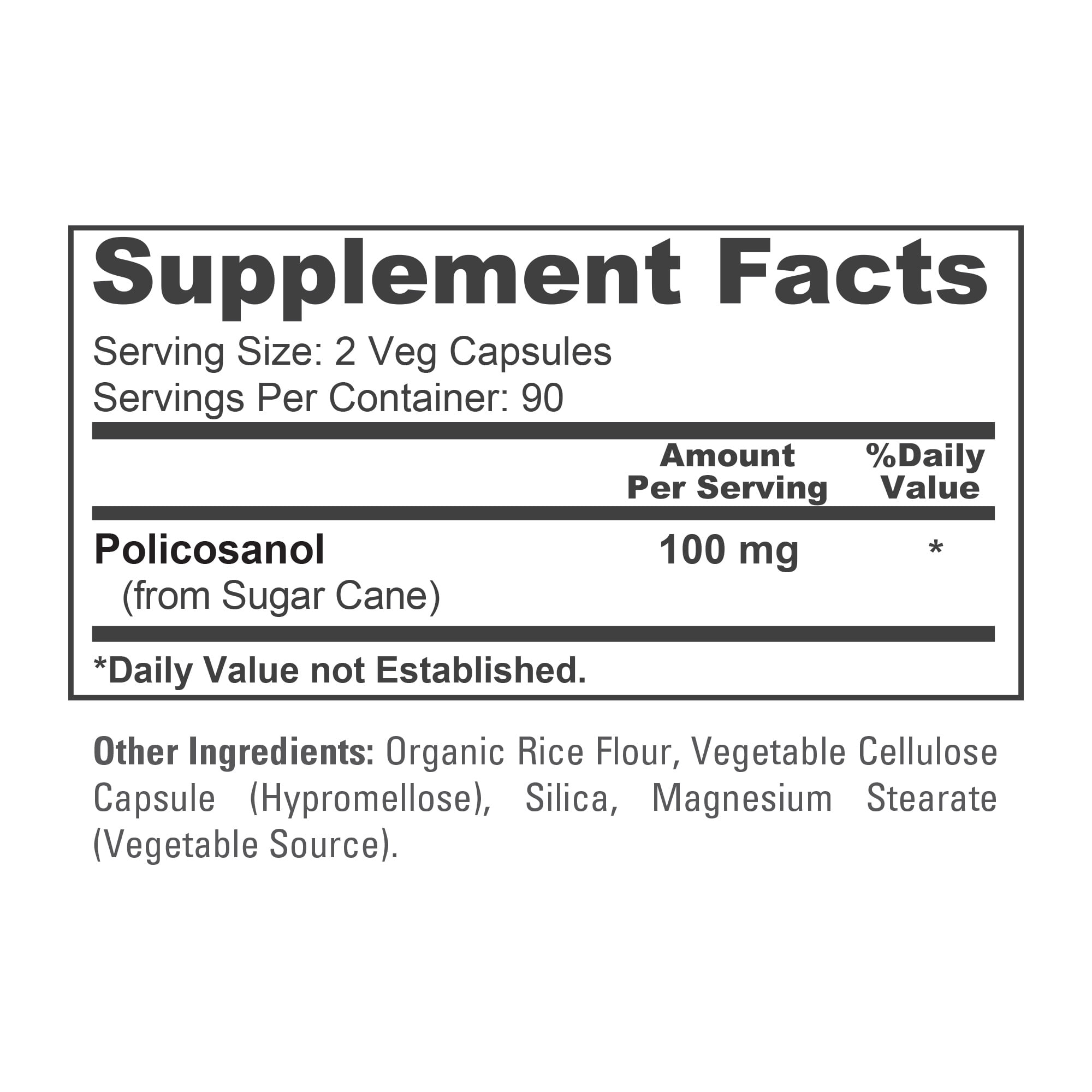 NusaPure Policosanol 100mg Elevate Well-being with 180 Vegan Capsules,  Non-GMO & Gluten-Free, Dietary Supplement for Adult Health & Wellness