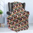 thumbnail image 4 of Geometric Soft Flannel Fleece Throw Blanket, Illustration of Colorful Circles and Triangles, Cozy Plush for Indoor and Outdoor Use, 50" x 60", Multicolor, by Ambesonne, 4 of 5