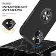 thumbnail image 2 of Case for iPhone13 6.1, Smooth Dual Layer Hard Military Phone Case with 360 Degree Ring Stand Silicone Bumper Shockproof Protective Case (Camera Protection) Magnetic Car Holder Cover-Black, 2 of 15