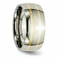 thumbnail image 2 of Titanium 14k Yellow Inlay 10mm Polished Band, 2 of 9