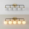 thumbnail image 5 of JONATHAN Y Caleb 38" 5-Light Contemporary Transitional Iron/Glass LED Vanity Light, Brass Gold/Black/White, 5 of 13