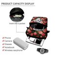 thumbnail image 4 of Eheartsgir Skull Rose Floral Print Polyester Crossbody Bags, Leakproof Zipper Pockets Cell Phone Bags for Daily Travel, 4 of 7