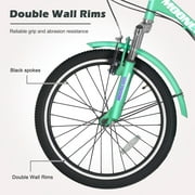 Lilypelle 24 Adult Tricycle Folding Tricycle 3 Wheel Bikes 7 Speed Trikes with Shopping Basket for Seniors Adult,Cyan