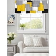 thumbnail image 3 of Curtain Valance for Windows,Yellow Color Block Abstract Geometric Kitchen Valances Rod Pocket Short Curtains,Black Plaid Collage Art Window Treatment Panel for Bedroom Bathroom 54"x18", 3 of 7