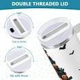 thumbnail image 3 of Yayeee 40oz Stainless Steel Tumbler with Straw and Handle Double-Wall Insulated Travel Water Bottle, Orange Halloween Trees, 3 of 8