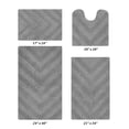 thumbnail image 6 of Better Trends 4 Piece Bathroom Rug Set 100% Cotton Extra Soft Tufted Bath Rug Water Absorbent Non-Slip Bath Mat Machine Washable (Gray) Hugo Collection, 6 of 8