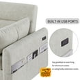 thumbnail image 3 of 55.1" Pull Out Sleeper Sofa Bed,Loveseats Sofa Couch with Adjsutable Backrest,Storage Pockets,2 Soft Pillows and USB Ports,Futon Couch for Living Room,Bedroom,Apartment,Office,Beige, 3 of 7