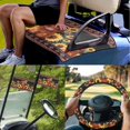 thumbnail image 2 of XYZCANDO Cow Sunflower 4pcs Golf Cart Seat Covers Navajo Golf Cart Steering Wheel Covers Golf Cart Flags Southwest Golf Cart Decor Universal Golf Cart Seat Towel Steering Wheel Cover Mini Flags Black, 2 of 7