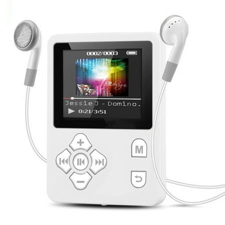 Fm Radio Recorder TSV MP3 Player, Portable Sound Music Player with FM Radio, Voice Recorder, Expandable up to 32GB TF Card, with Earphone ()