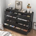thumbnail image 5 of ChVans 9 Drawer Dresser for Bedroom, 59" Wide 41" Tall Modern High Gloss Dresser with Wood Chest of 9 Drawer Handle Free, Large Black Malm Dresser for Bedroom, Living Room, Entryway, Hallway, 5 of 8