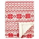 thumbnail image 1 of Manta Hudson Baby Plush de visón y sherpa, color rojo Fair Isle, 1 of 2