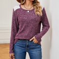thumbnail image 6 of Scyoekwg Womens Tunic Tops Crew Neck Stripe Brushed Tunic Sweatshirts Loose Long Sleeve T Shirts Dressy Casual Blouses Fall Trendy Solid Color Lightweight Pullover (Wine,XXL), 6 of 8
