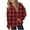 Red, variant on Girls Plaid Sweatshirts Casual Loose Crew Neck Lightweight Sweatshirts Kids Comfy Fall Long Sleeve Pullover Tops 2-12 Years