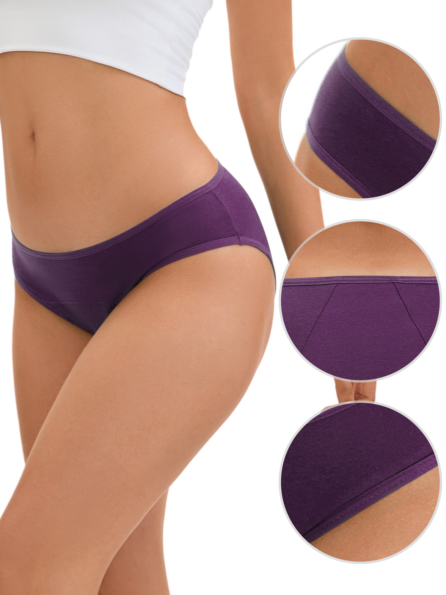 DARING DIVA Women's Underwear Hipster Soft Panty Available in Plus Size 3XL Dark Purple