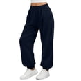 thumbnail image 4 of MYAOYINo Boundaries Womens Athletic Sweatpants High Waist Cuffed Joggers with Side Pockets, 4 of 6