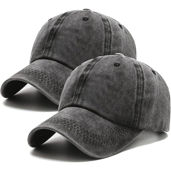 Minzimin 2 Packs Vintage Washed Distressed Baseball Cap Golf Dad Hat for Men Women