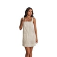 thumbnail image 5 of Amazhiyu Women's Linen Blend Square Neck Sleeveless Summer Mini Tank Dresses with Pockets, 5 of 5