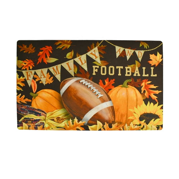 Fall Leaves Doormat Autumn Decorative Door Mat Indoor Outdoor 18" x 29" Football Family Non Slip Rubber Door Mat