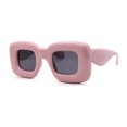 thumbnail image 2 of Womens Ballon Super Thick Rectangle Retro Sunglasses Pink Black, 2 of 4