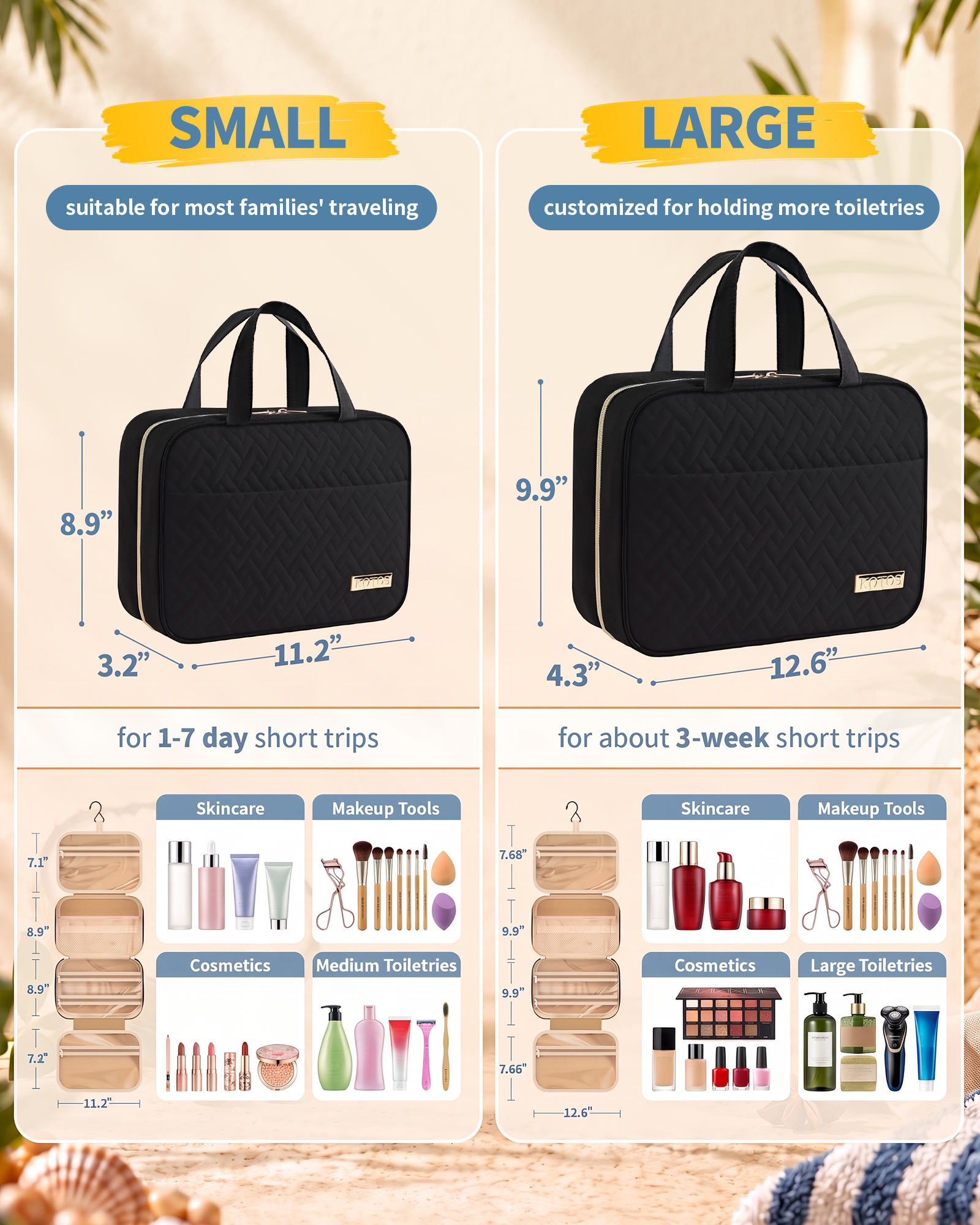 HOTOR Hanging Toiletry Bag, Black photo 3