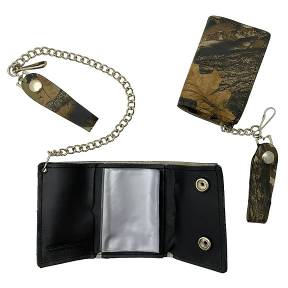 Camouflage Trucker Wallets with Chain - Trifold or Snap Closure