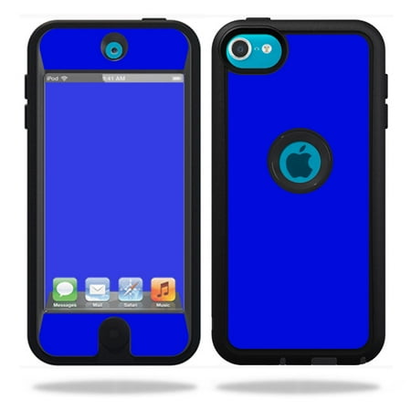 Ipod 5 Protective Flower Case Mightyskins Protective Vinyl Skin Decal Cover for OtterBox Defender Apple iPod Touch 5G 5th Generation Case Solid Blue ()