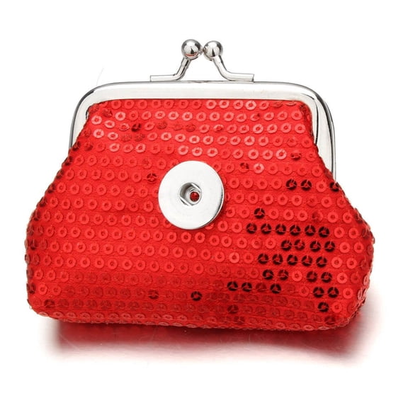 Choose Color | Sequin Coin Purse Snap Jewelry Fits 18MM 20MM Ginger Charm Buttons