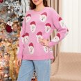 thumbnail image 4 of Women Christmas Sweater Long Sleeve Santa Claus Pullover Crew Neck Sweatshirts Winter Jumper Top, 4 of 7