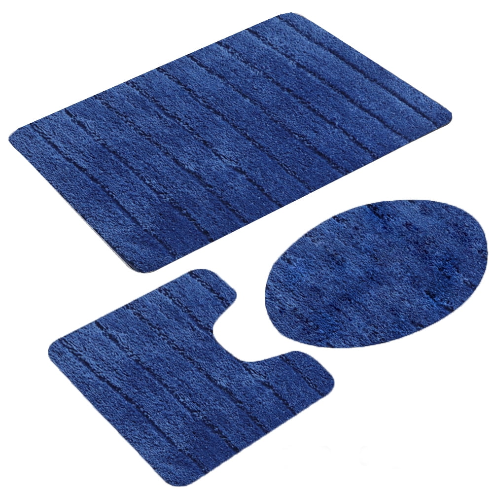 Bathroom Rug Set 3 Pieces NonSlip Bath Mats,Ultra Soft, Absorbent and